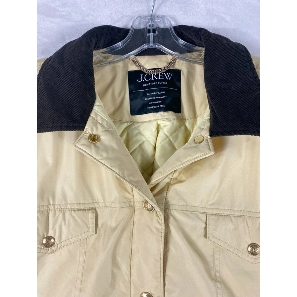 J.Crew Puffer Trucker Jacket Barn Coat L/XL Cropped Preppy CHECK SIZE